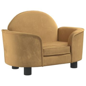 Vidaxl Krevet za pse smeđi 66x40x45 cm baršunasti