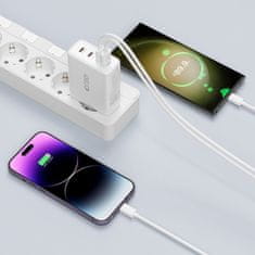 Tech-protect GaN punjač USB / 3x USB-C 100W PD QC, bijela
