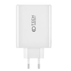 Tech-protect GaN punjač USB / 3x USB-C 100W PD QC, bijela