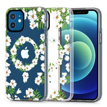 Tech-protect Magmood MagSafe maska za iPhone 12 / 12 Pro, white daisy