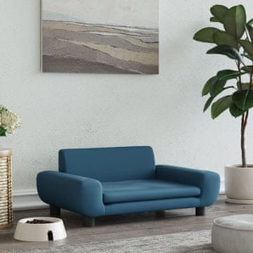 Vidaxl Krevet za pse, plavi, 70x45x33 cm, baršun