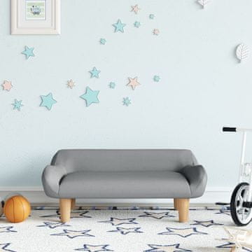 Vidaxl Dječja sofa svijetlosiva 70x40x24 cm s navlakom od tkanine