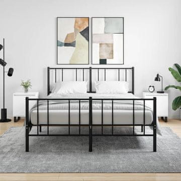 Vidaxl Noćni ormarići, set od 2, visoki sjaj, bijela, 40x30x50 cm