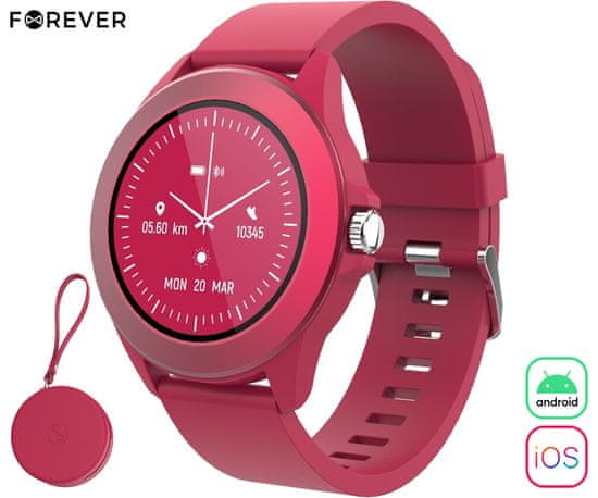 Forever Colorum CW-300 pametni sat, 3,09 cm, Bluetooth, crvena (xMagenta)