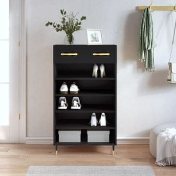 Vidaxl Ormarić za cipele Crni 60x35x105 cm Materijal na bazi drveta