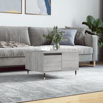 Vidaxl Klub stolić, sivi hrast sonoma, 55x55x36,5 cm, baza drva