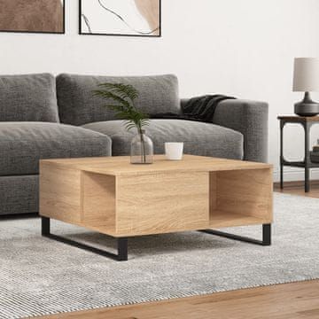 Vidaxl Klub stolić, Sonoma hrast 80x80x36,5 cm, Materijal na bazi drva