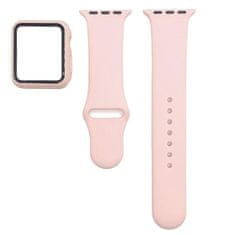 BStrap Silicone remen s futrolom za Apple Watch 44mm, pink