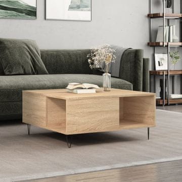 Vidaxl Klub stolić, Sonoma hrast 80x80x36,5 cm, Materijal na bazi drva