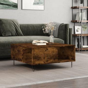 Vidaxl Klub stolić dimljeni hrast 80x80x36,5 cm