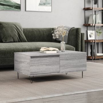 Vidaxl Klub stolić, sivi hrast sonoma, 90x50x36,5 cm, baza drva