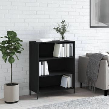 Vidaxl Polica, crna, 69,5 x 32,5 x 90 cm, materijal na bazi drva