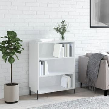 Vidaxl Polica, bijela, sjajna, 69,5 x 32,5 x 90 cm, materijal na bazi drva