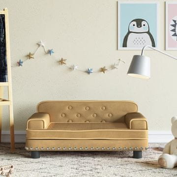 Vidaxl Dječja sofa smeđa 70x45x30 cm baršunasta