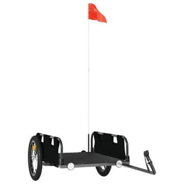 Vidaxl Prikolica za bicikl crna od tkanine Oxford i željeza