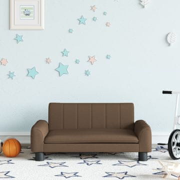 Vidaxl Dječja sofa, smeđa, 70x45x30 cm, presvučena tkaninom