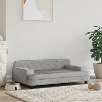 Vidaxl Krevet za pse, svijetlosiva, 90x53x30 cm, baršun