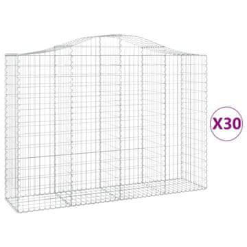 Vidaxl Lučne gabionske košare 30 kom 200 x 50 x 140/160 cm željezne