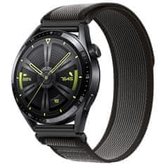 BStrap Velcro Nylon remen za Samsung Galaxy Watch 3 41mm, black gray