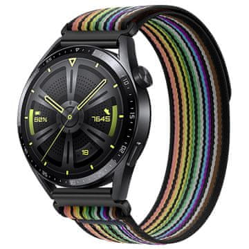 BStrap Velcro Nylon remen za Xiaomi Amazfit GTS, black rainbow