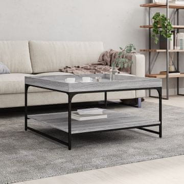 Vidaxl Klub stolić, sivi hrast sonoma, 80x80x45 cm