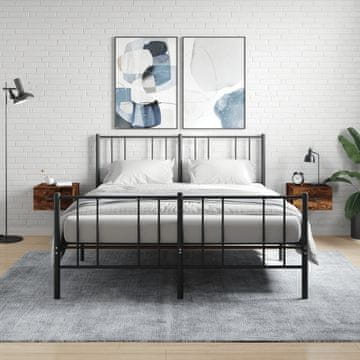 Vidaxl Zidni noćni ormarići, set od 2, dimljeni hrast, 35x35x20 cm