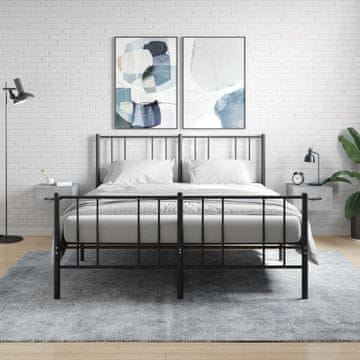 Vidaxl Zidni noćni ormarići, set od 2, betonsko sivi, 35x35x20 cm