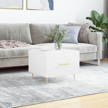 Vidaxl Klub stolić, bijeli, 50x50x40 cm, materijal na bazi drva