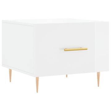 Vidaxl Stolić za kavu sjajni bijeli 50 x 50 x 40 cm konstruirano drvo