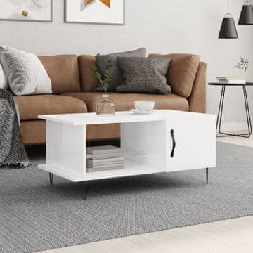 Vidaxl Klub stolić visoki sjaj bijeli 90x50x40 cm