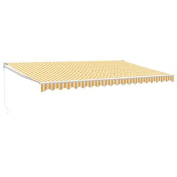 Vidaxl Tenda na uvlačenje žuto-bijela 5 x 3 m od tkanine i aluminija
