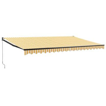 Vidaxl Tenda na uvlačenje žuto-bijela 5 x 3 m od tkanine i aluminija