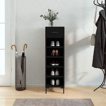 Vidaxl Ormarić za cipele Crni 30x35x105 cm Materijal na bazi drveta