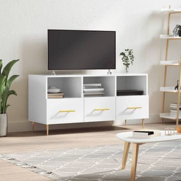 Vidaxl TV ormarić bijeli visoki sjaj 102x36x50 cm