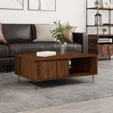 Vidaxl Klub stolić, smeđi hrast, 90x60x35 cm, materijal na bazi drva