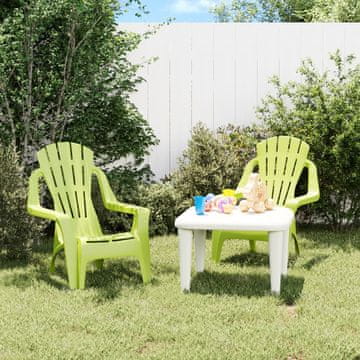 Vidaxl Dječje vrtne stolice, set od 2, zelene, 37x34x44 cm, PP
