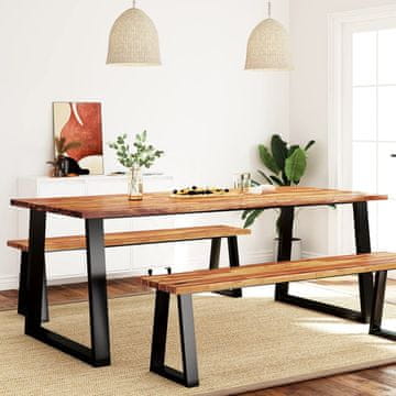 Vidaxl Stol s prirodnim rubom 200x90x75 cm Masivno drvo akacije