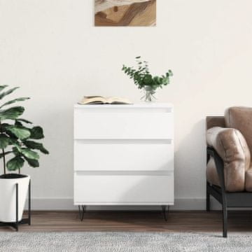 Vidaxl Komoda s ladicama, bijela, 60x35x70 cm, materijal na bazi drva