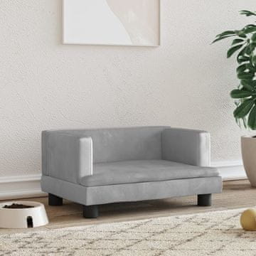 Vidaxl Krevet za pse svijetlosivi 60x40x30 cm baršun
