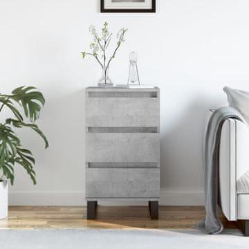 Vidaxl Komoda s ladicama, betonsko siva, 40x35x70 cm, materijal na bazi drva