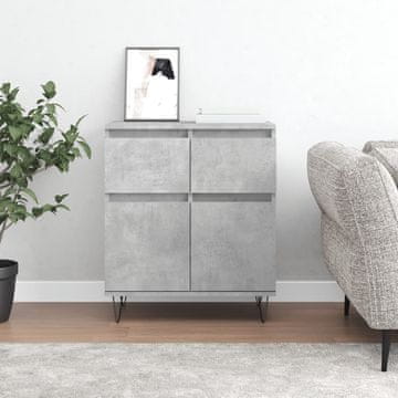 Vidaxl Komoda s ladicama, betonsko siva, 60x35x70 cm, materijal na bazi drva