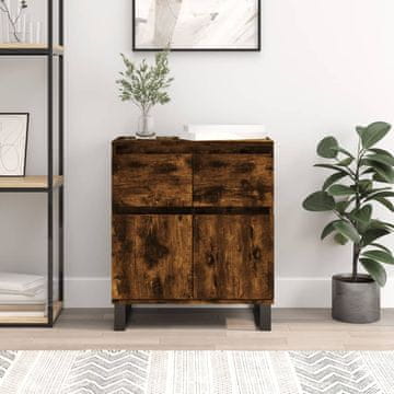 Vidaxl Komoda s ladicama, dimljeni hrast, 60x35x70 cm, materijal na bazi drva