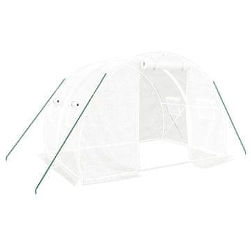 Vidaxl Staklenik s čeličnim okvirom bijeli 6 m² 3 x 2 x 2 m