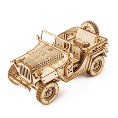 Robotime Vojni otvoreni džip, model u mjerilu 1:18, drvena 3D slagalica, (MC701)