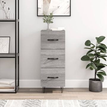 Vidaxl Ormarić, sivi hrast sonoma, 34,5 x 34 x 90 cm, materijal na bazi drva