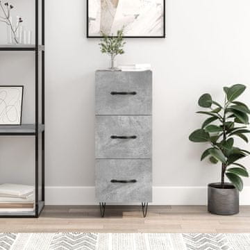 Vidaxl Ormarić Betonsko-sivi 34,5x34x90 cm Materijal na bazi drva