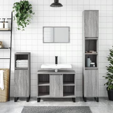 Vidaxl Kupaonski ormarić, sivi hrast sonoma, 80x33x60 cm