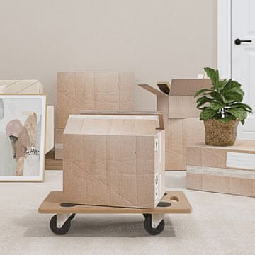 Vidaxl Kolica s platformom, 2 kom, Pravokutna, Materijal na bazi drveta