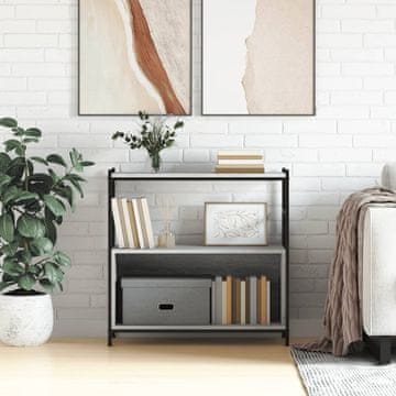 Vidaxl Polica za knjige, siva boja hrasta sonoma, 80x30x78,5 cm