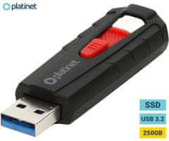 Platinet PMFSSD250 prijenosni SSD disk, 250GB, USB 3.2 Gen2, 1000MB/s, crni